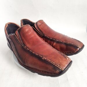 Pikolinos Brown Slip On Leather Driving Loafers Mens 45 11.5/12 Spain Square Toe